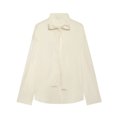 Butterfly knot long sleeved loose shirt