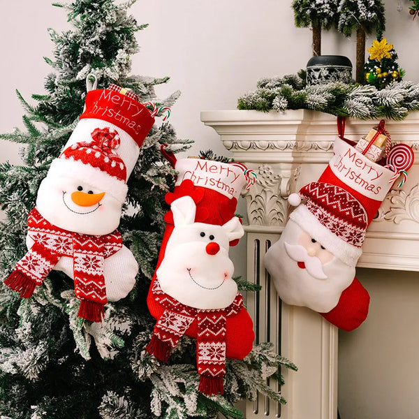 3D Elk Knit Christmas Socks