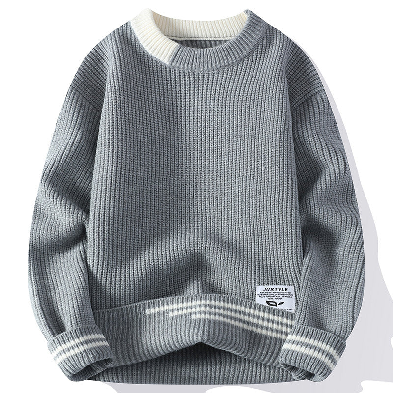Youth Trendy Color Block Knit Sweater