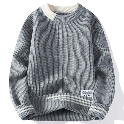 Youth Trendy Color Block Knit Sweater