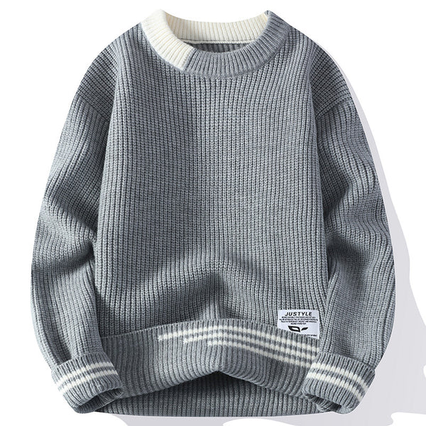 Youth Trendy Color Block Knit Sweater