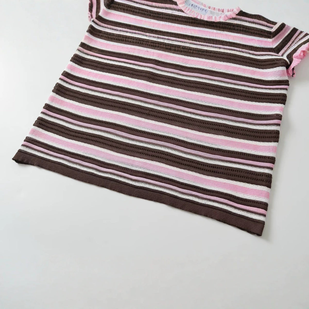striped knitted polo shirt for women
