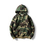 Camouflage hoodie loose hooded long sleeved jacket