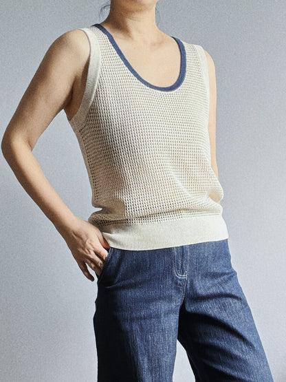 Style Hollow-out U-neck Knit Vest for Women