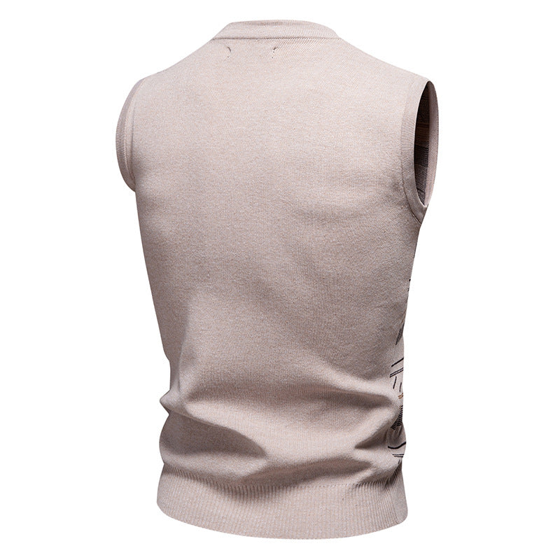 Sweater Knitwear Youth V-neck Pullover Casual Vest
