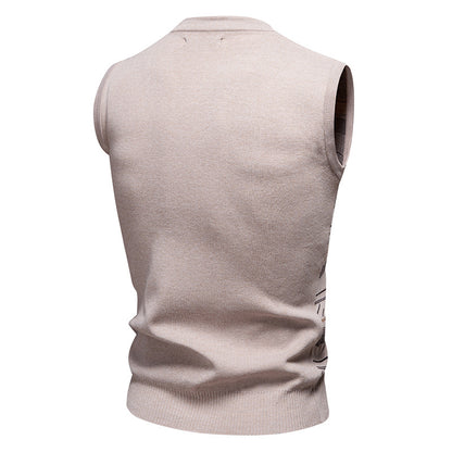 Sweater Knitwear Youth V-neck Pullover Casual Vest