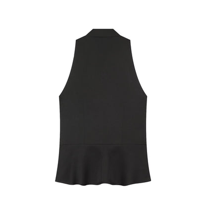 Slimming rope knot short skirt style hemline vest top for women
