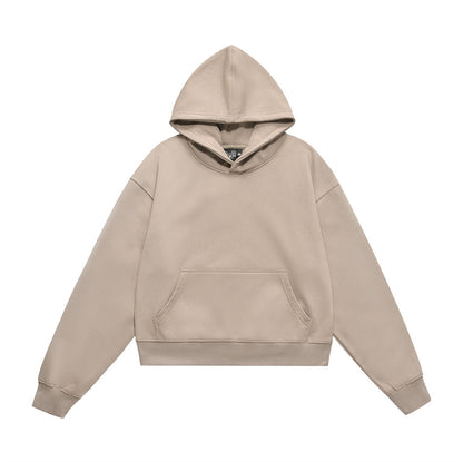Solid Color Hoodie  Loose Casual Streetwear Simple Sporty Pullover Hooded Sweatshirt