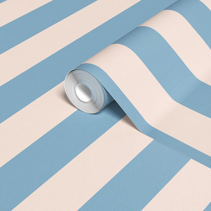 STATELY STRIPE CORNFLOWER BLUE WALLPAPER