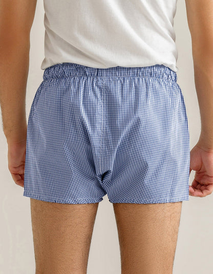 Royal Blue Woven Check Boxer