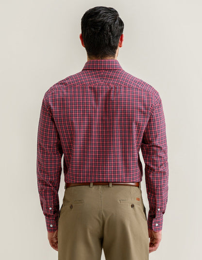 Easy Care Casual Red Check Shirt