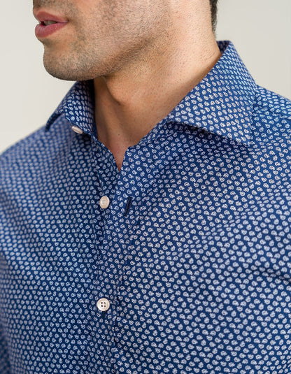 Patterned Dress Shirt - Oxford Blue