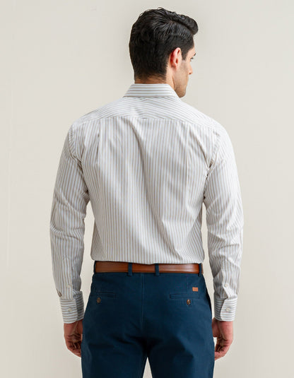 Striped Twill Dress Shirt – Fawn