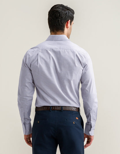 Chemise habillée à carreaux marron clair