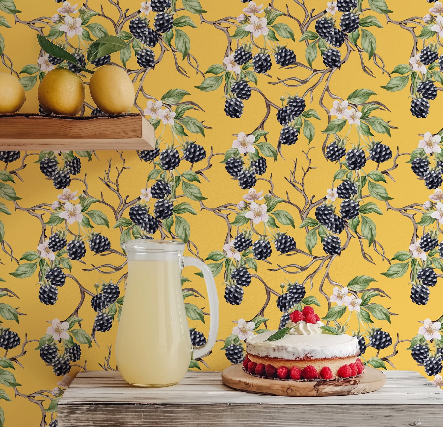 BRAMBLE & BLOSSOM BISCOTTI WALLPAPER