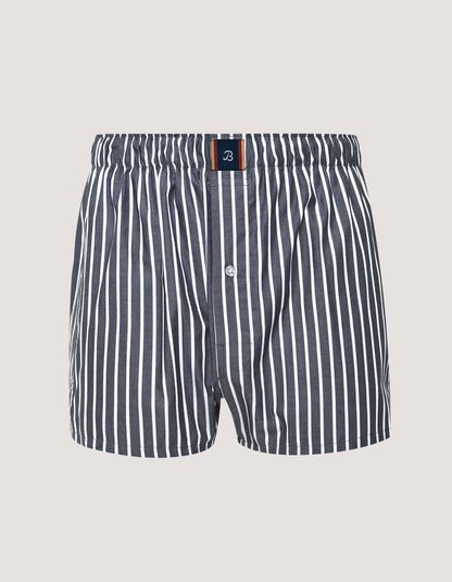 Charcoal Grey Striped Cotton Boxer