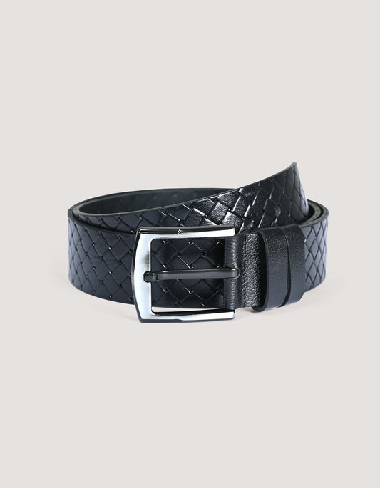 Embossed Black Casual Belt