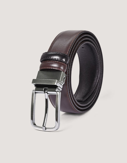Ceinture réversible noire et marron
