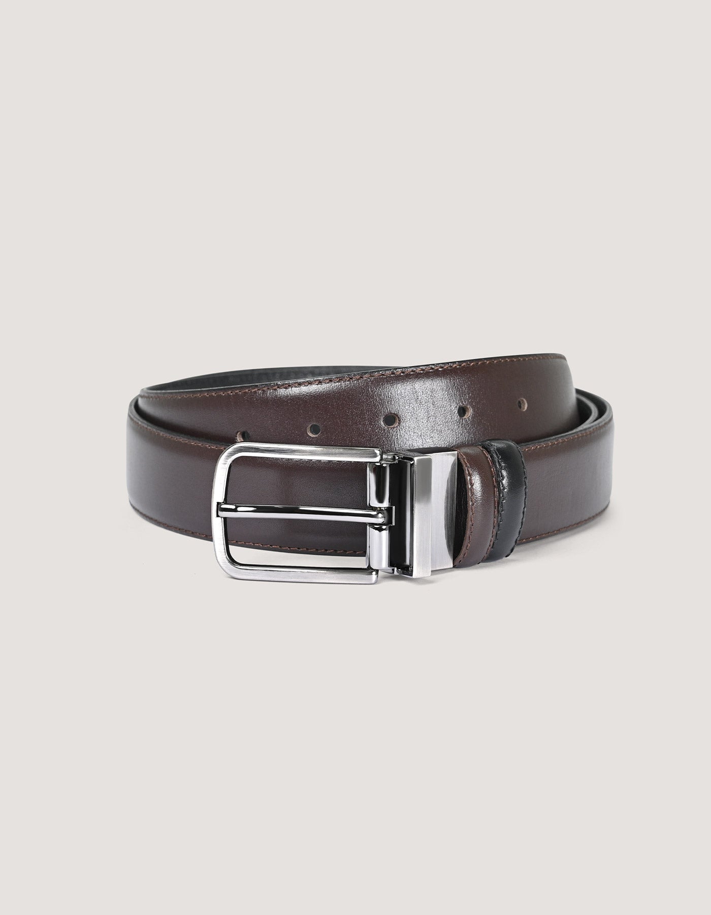 Ceinture réversible noire et marron