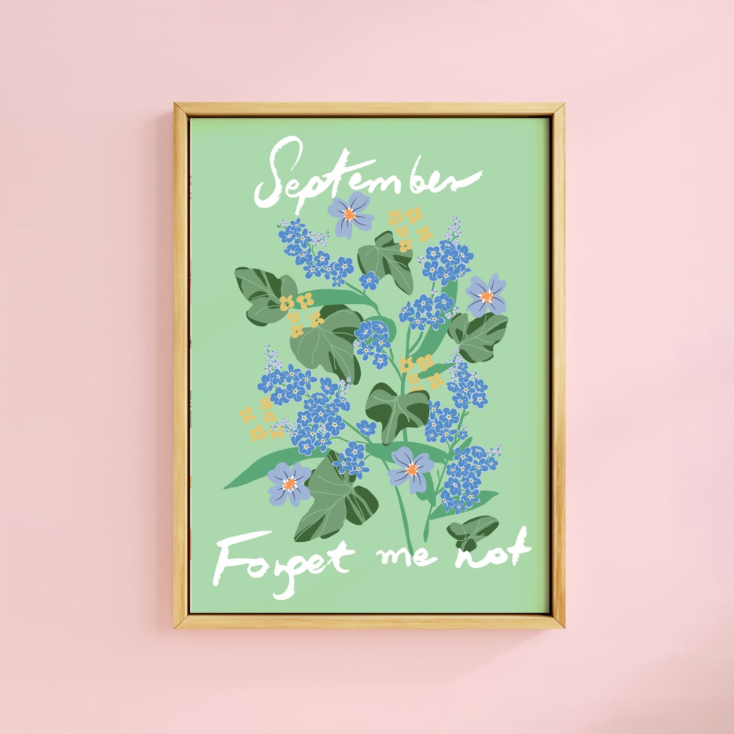 SEPTEMBER FORGET ME NOT BIRTH FLOWER PRINT