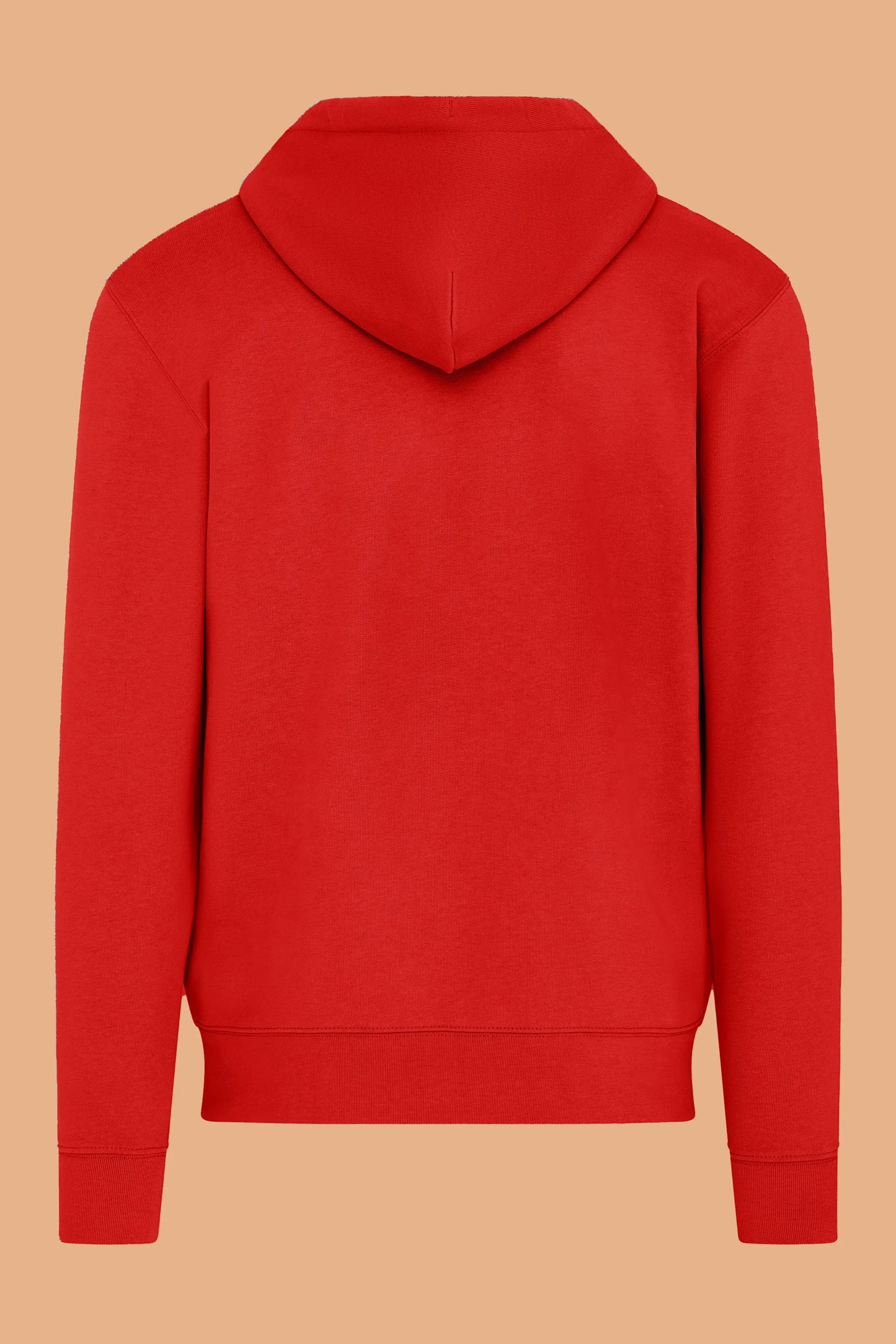 Women's Red Zip-Up Hoodie - Embroidered Organic Cotton Hoodie