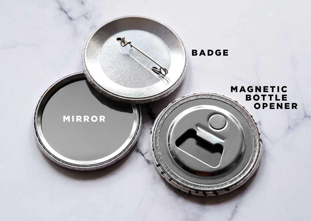 Light Blue Flamingo Pocket Mirror/Badge/Bottle Opener