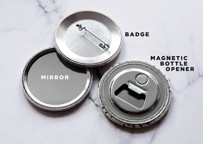 Light Blue Flamingo Pocket Mirror/Badge/Bottle Opener