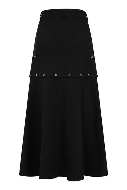 Jupe cargo gothique noire avec fermeture éclair, style punk, marque Banned