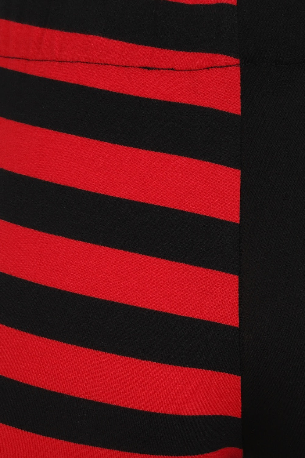 Legging bicolore mi-noir, mi-rayé – Rouge