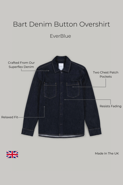 Bart Denim Button Overshirt - EverBlue