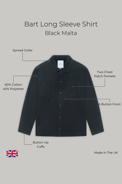 Bart Long Sleeve Shirt - Black Malta