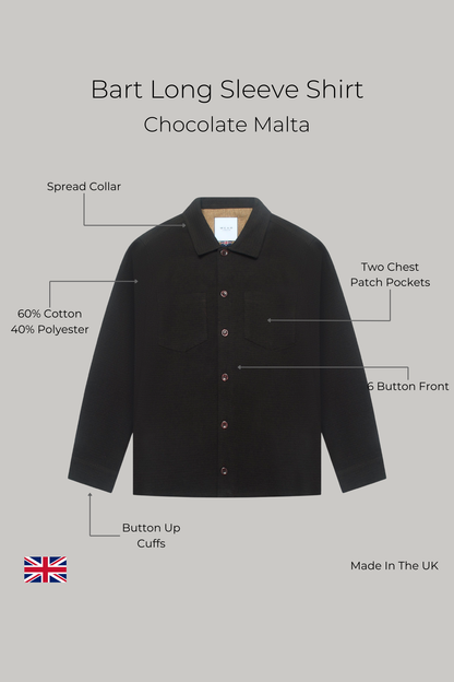 Bart Long Sleeve Shirt - Chocolate Malta