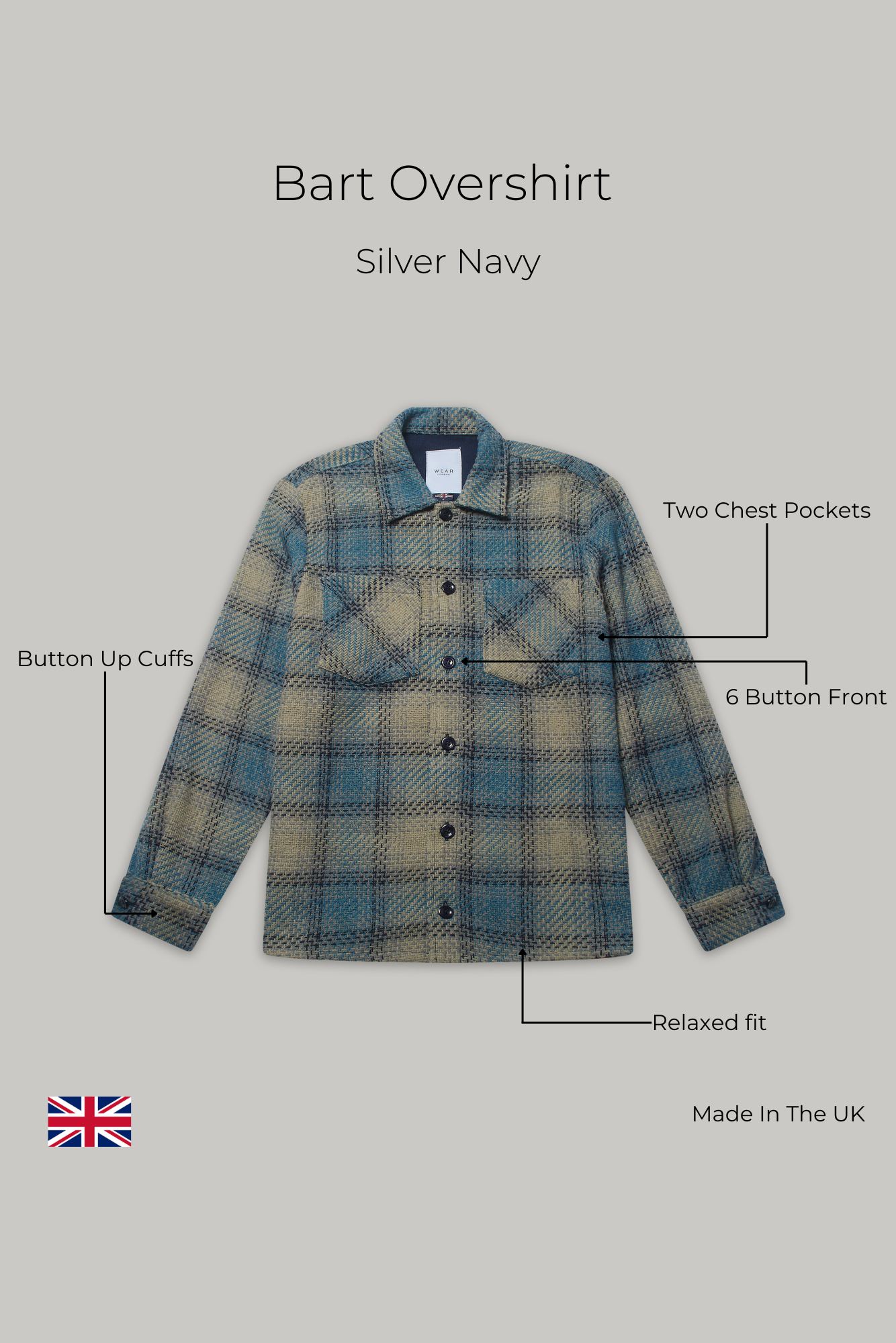 Bart Overshirt - Silver Navy