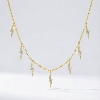 Collier éclair Beau | Plaqué or 14 carats