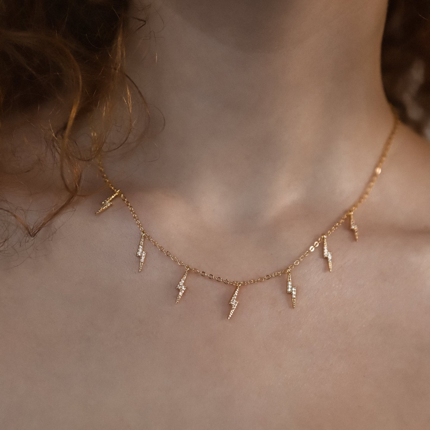 Collier éclair Beau | Plaqué or 14 carats