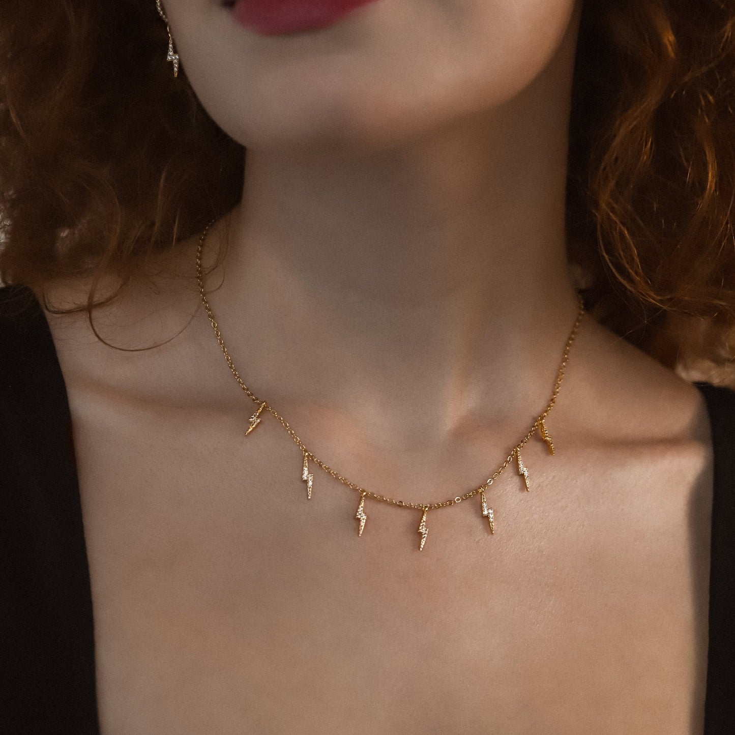 Collier éclair Beau | Plaqué or 14 carats