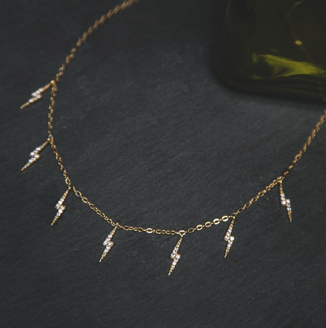 Collier éclair Beau | Plaqué or 14 carats