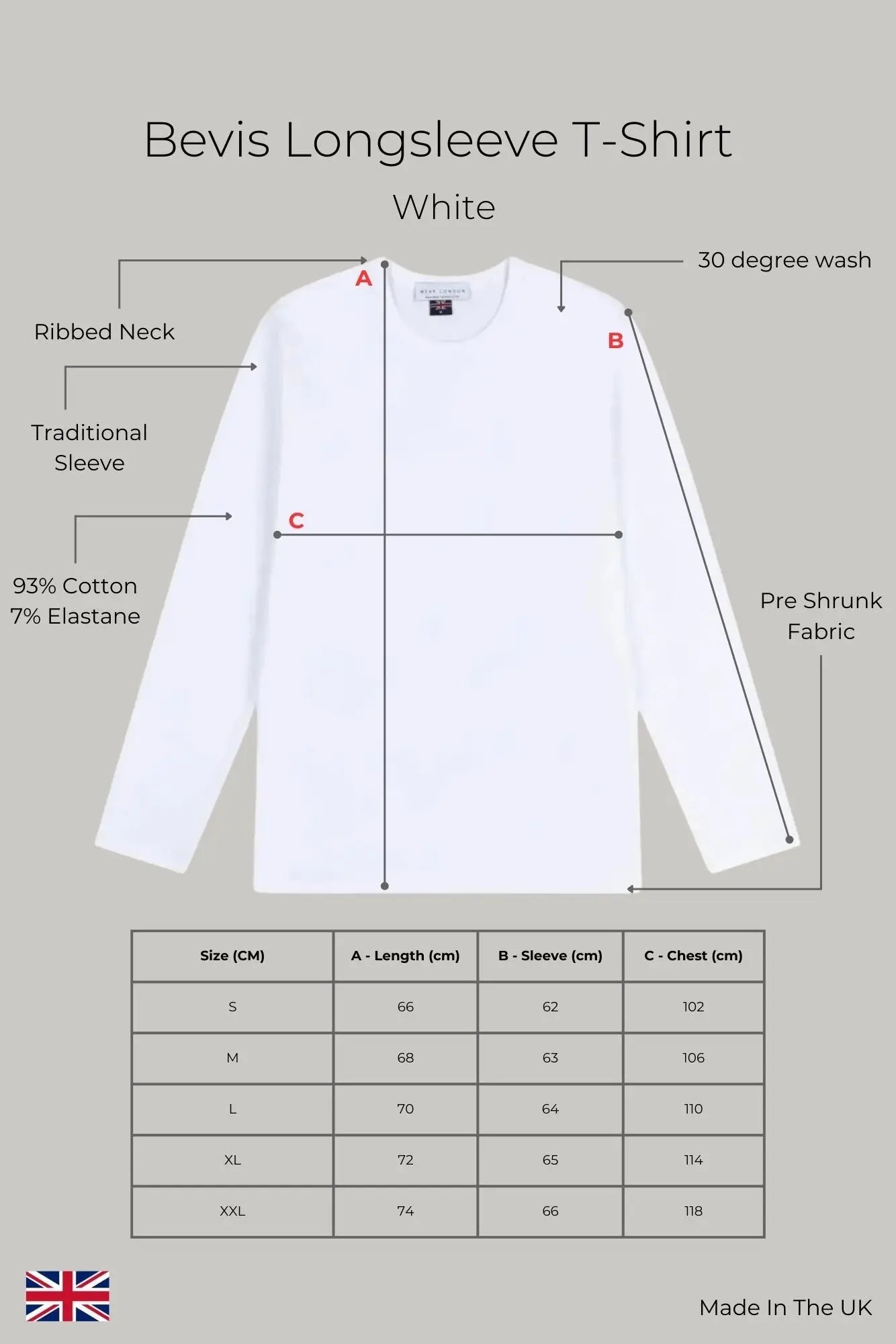 Bevis Long Sleeve Cotton t-shirt - White