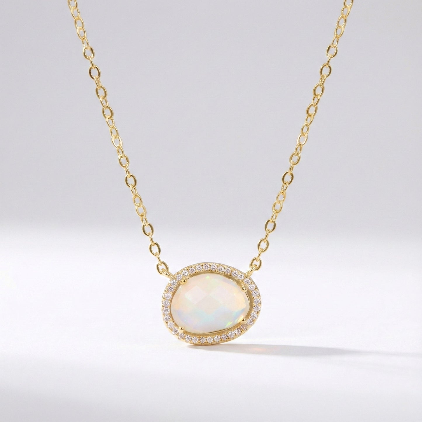 Collier pendentif Bianca Pierre de lune | Plaqué or 14 carats