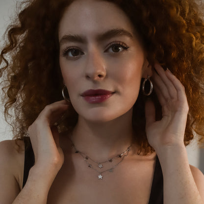 Collier étoile double rang Blake | Argent sterling 925
