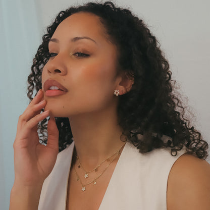 Paloma Star Huggie Hoops | 18K Gold Plated