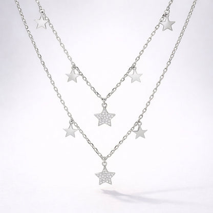 Collier étoile double rang Blake | Argent sterling 925