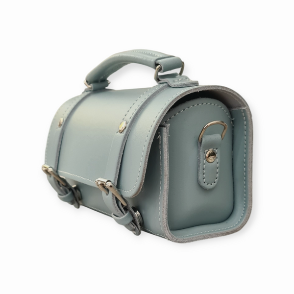 Sac bandoulière bowler en cuir fait main - Vert mer