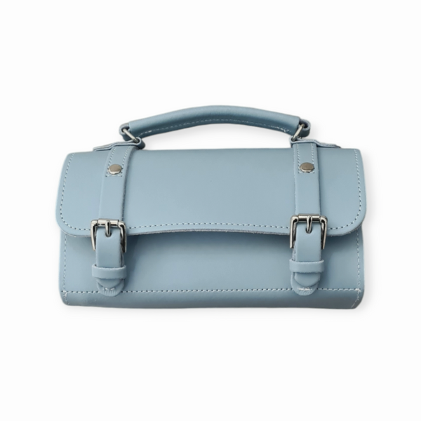 Sac bandoulière bowler en cuir fait main - Vert mer