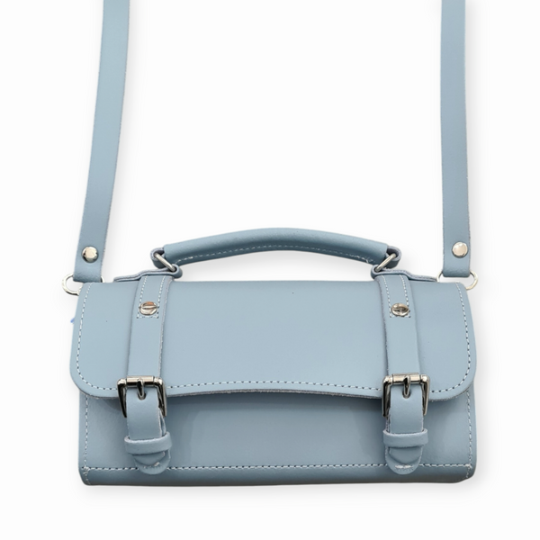 Sac bandoulière bowler en cuir fait main - Vert mer