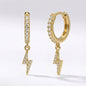 Boucles d'oreilles créoles Bridget Lightning Huggie | Plaqué or 18 carats