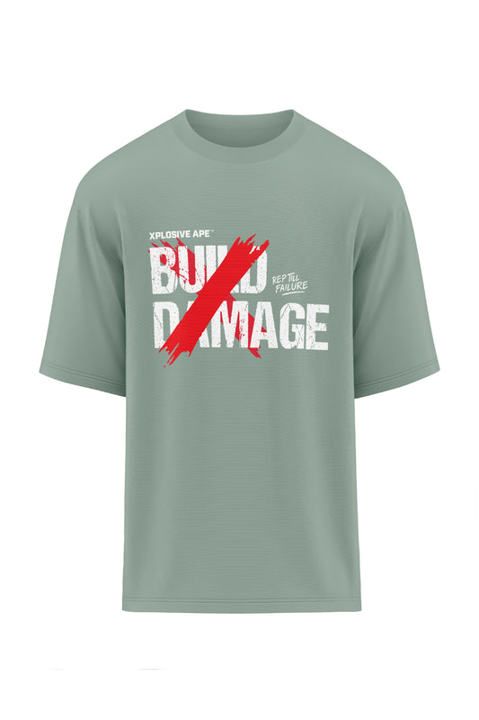 XAPE Build Damage Oversized Tee - Sage