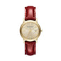 Burberry Ladies Watch Gold Plated Red Patent Leather 34mm BU9140
