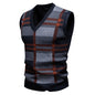 Sweater Knitwear Plaid V-Neck Pullover Casual Vest