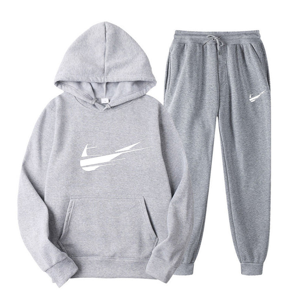Hooded pullover printed sweatpants